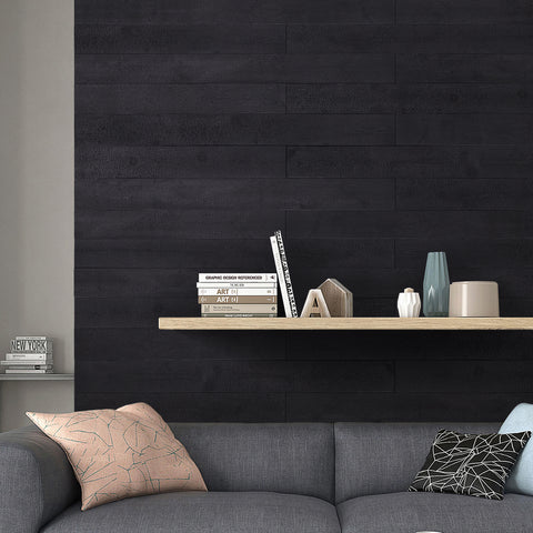 Black Flamed Pine Wall Planks | 1.08m2 (4pcs)